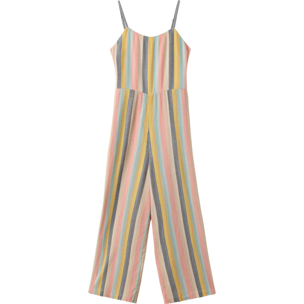 O'neill Kids' Miko Stripe Cotton Jumpsuit In Multi
