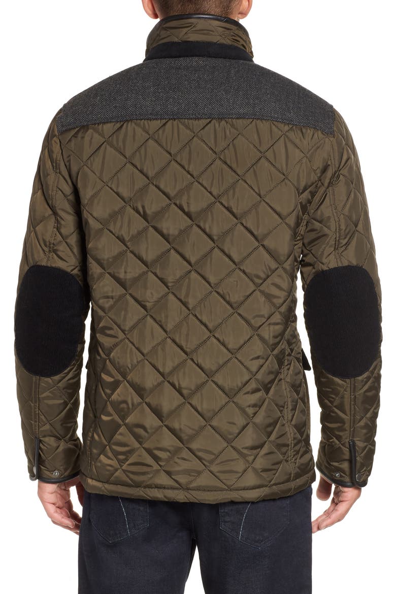 Herringbone Yoke Quilted Jacket, Alternate, color, OLIVE