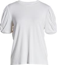 English Factory Twisted Sleeve Stretch Knit Top