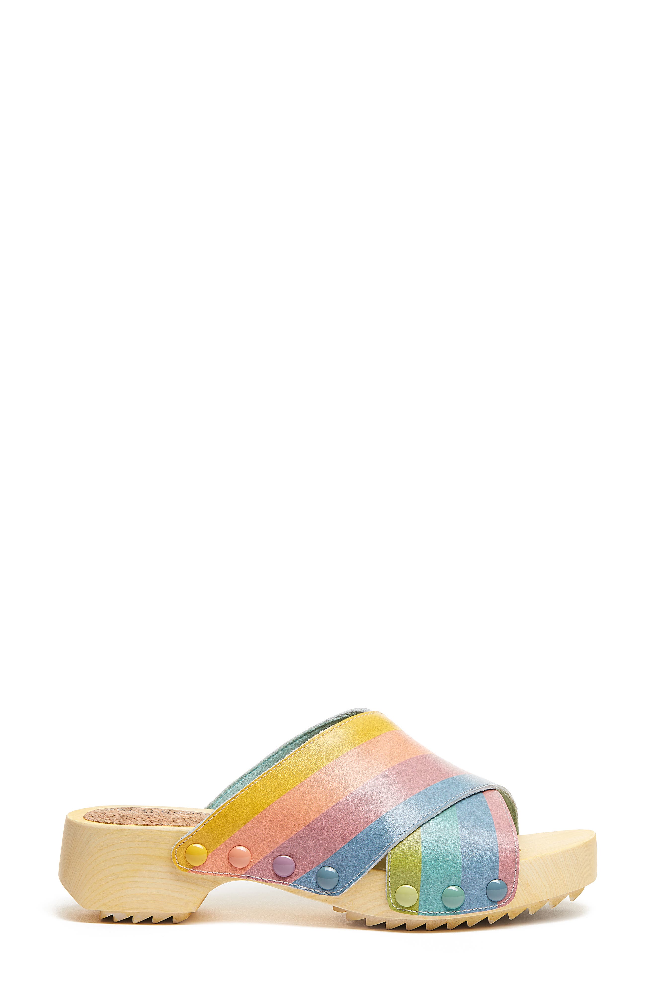 Gear Clog Slide Sandal, Alternate, color, RAINBOW MULTI LEATHER