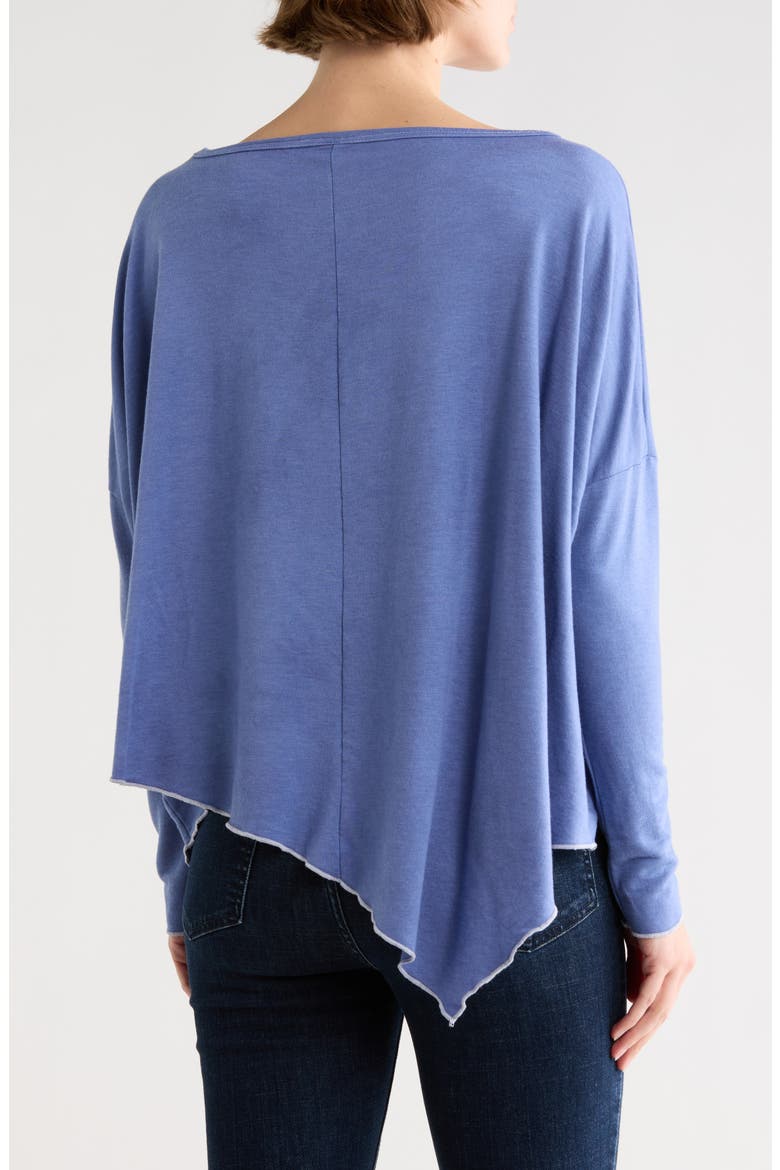 Tie Dye Asymmetrical High-Low Hem Sweater, Alternate, color, LYONS BLUE