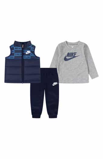 Nike Sportswear JDI Puffer Vest, Logo T-Shirt & Fleece Joggers Set