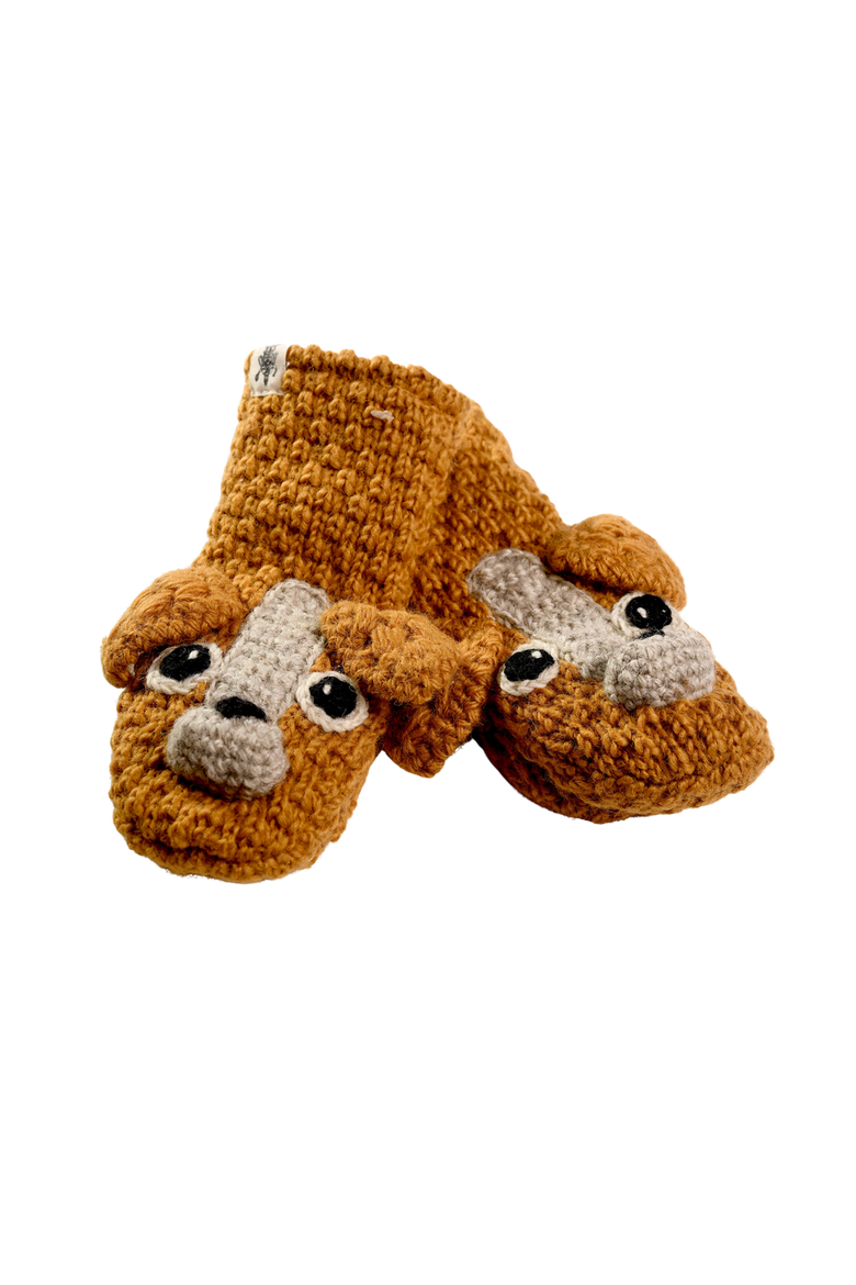 Crochet Lucy Puppy Mittens, Alternate, color, White combo