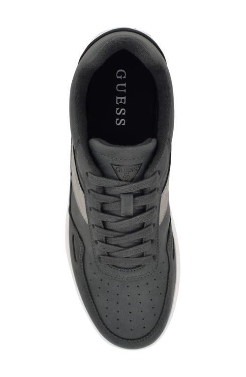 Guess Men's Tolyo Perf Toe Fashion Lace Up Sneakers In Dark Grey