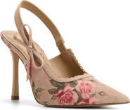 ALDO Hennie Pointed Toe Floral Slingback Pump