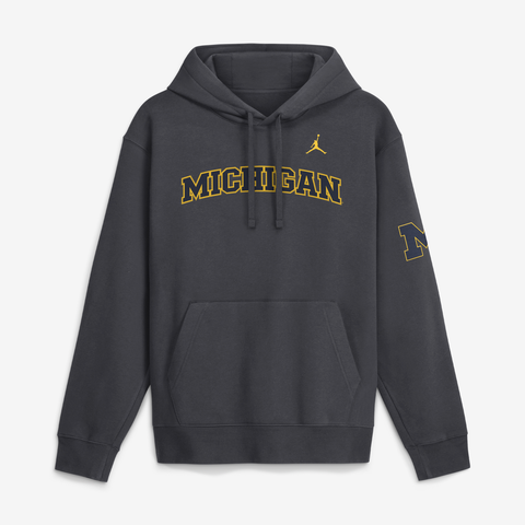 Men's Jordan Brand  Anthracite Michigan Wolverines 2026 Sideline Club Fleece Hoodie