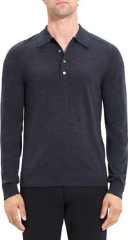 Theory Regal Long Sleeve Wool Blend Polo