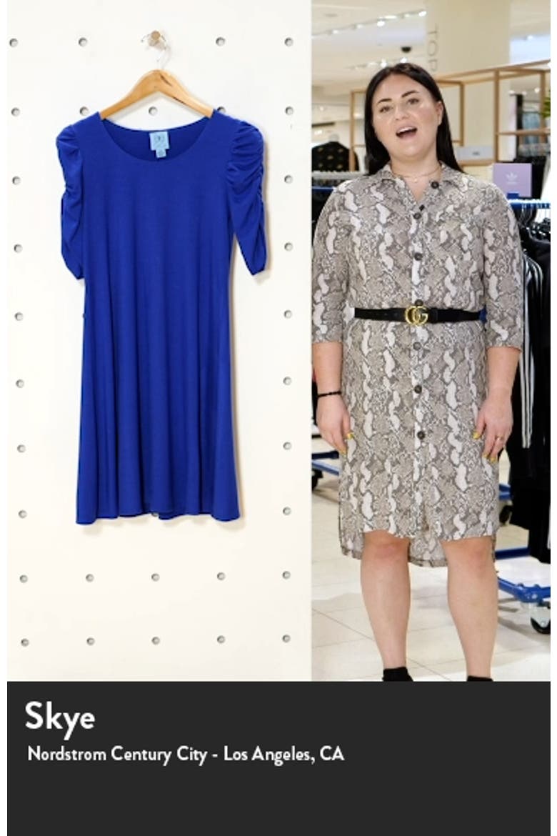 Ruched Sleeve Ponte Knit A-Line Dress video