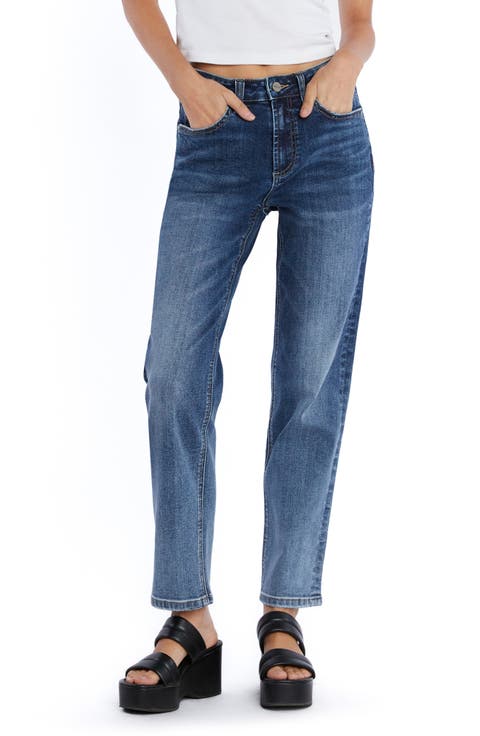 High Waist Ankle Straight Leg Jeans (Corsica Blue)