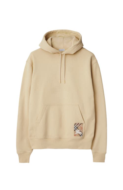 Burberry Check Label Hoodie In Nutmeg