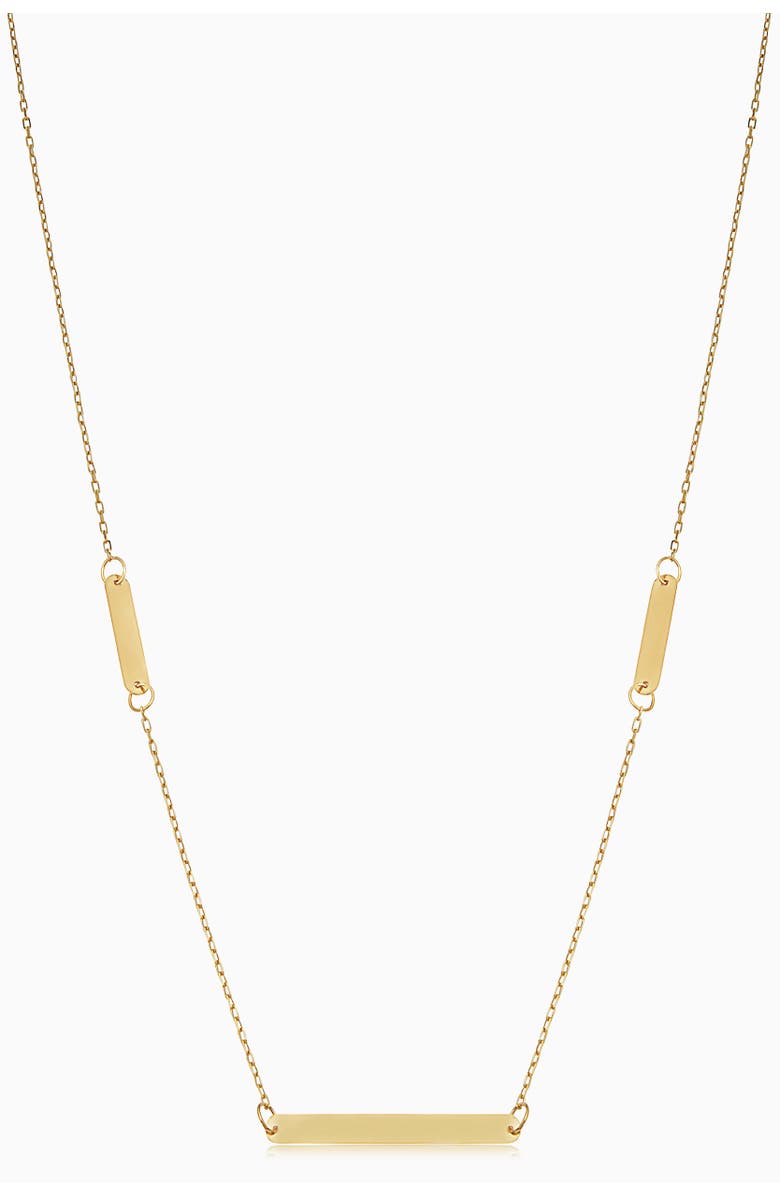 Oradina 14K Yellow Gold Brooklyn Bar Station Necklace, Main, color, 