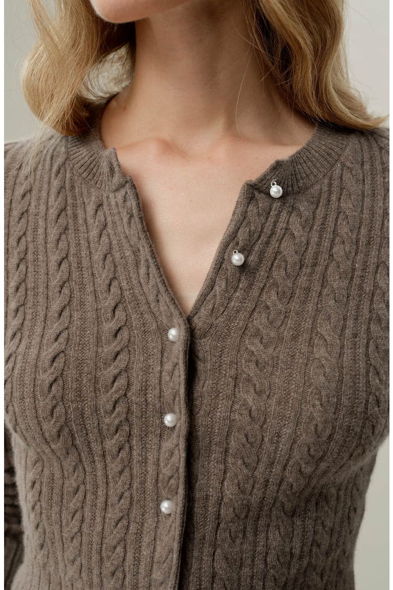 The Hawthorn Cardigan, Alternate, color, Truffle