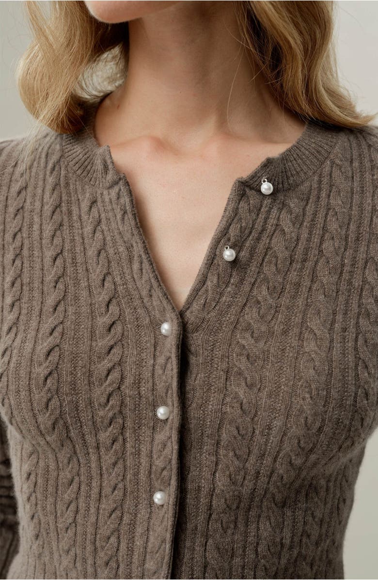 Lilysilk X LYDIA MILLEN The Hawthorn Cardigan, Alternate, color, Truffle