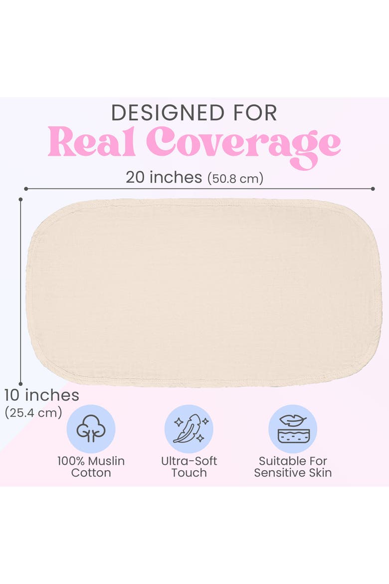 Muslin Burp Cloths, Alternate, color, Beige