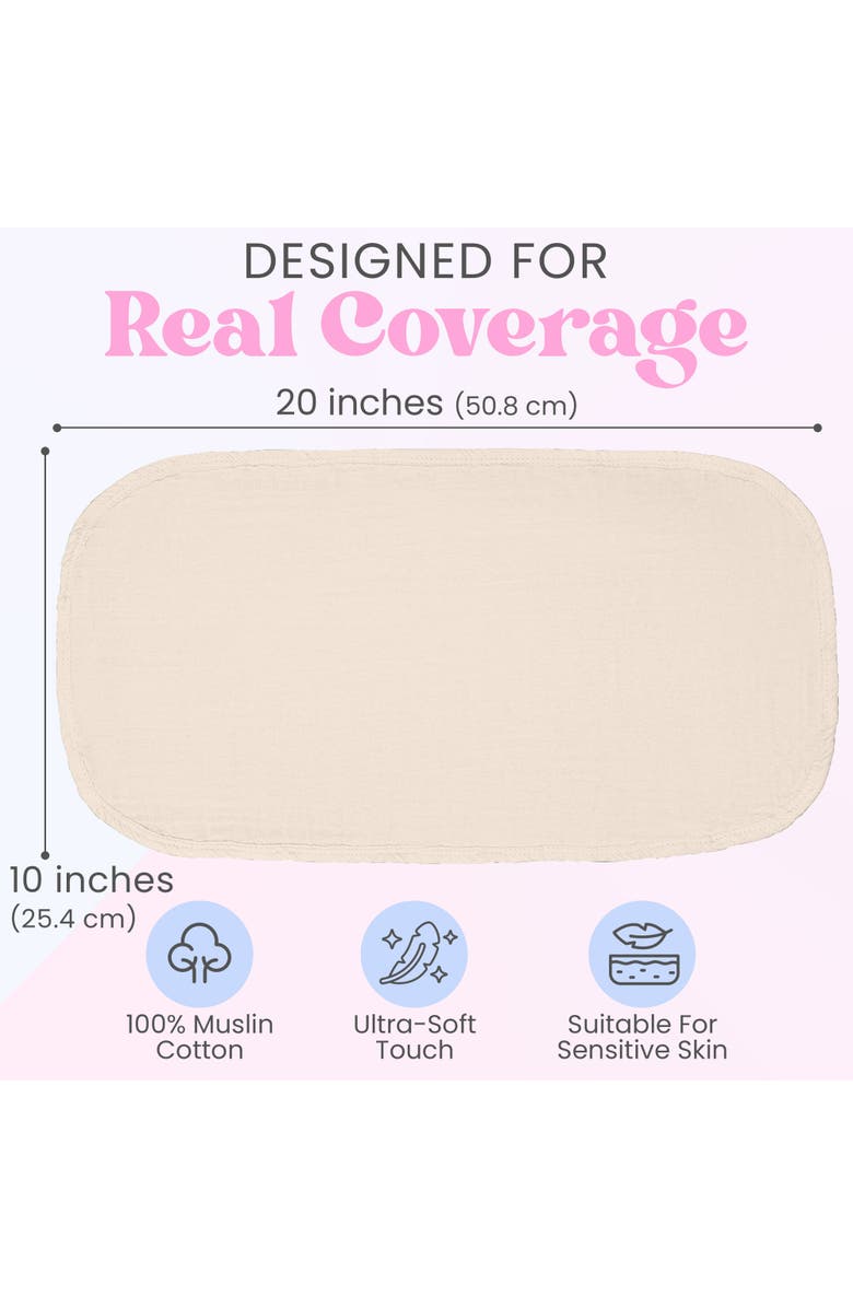 Mère & Moi Muslin Burp Cloths, Alternate, color, Beige