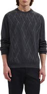 Bugatchi Geometric Extrafine Merino Wool Crewneck Sweater