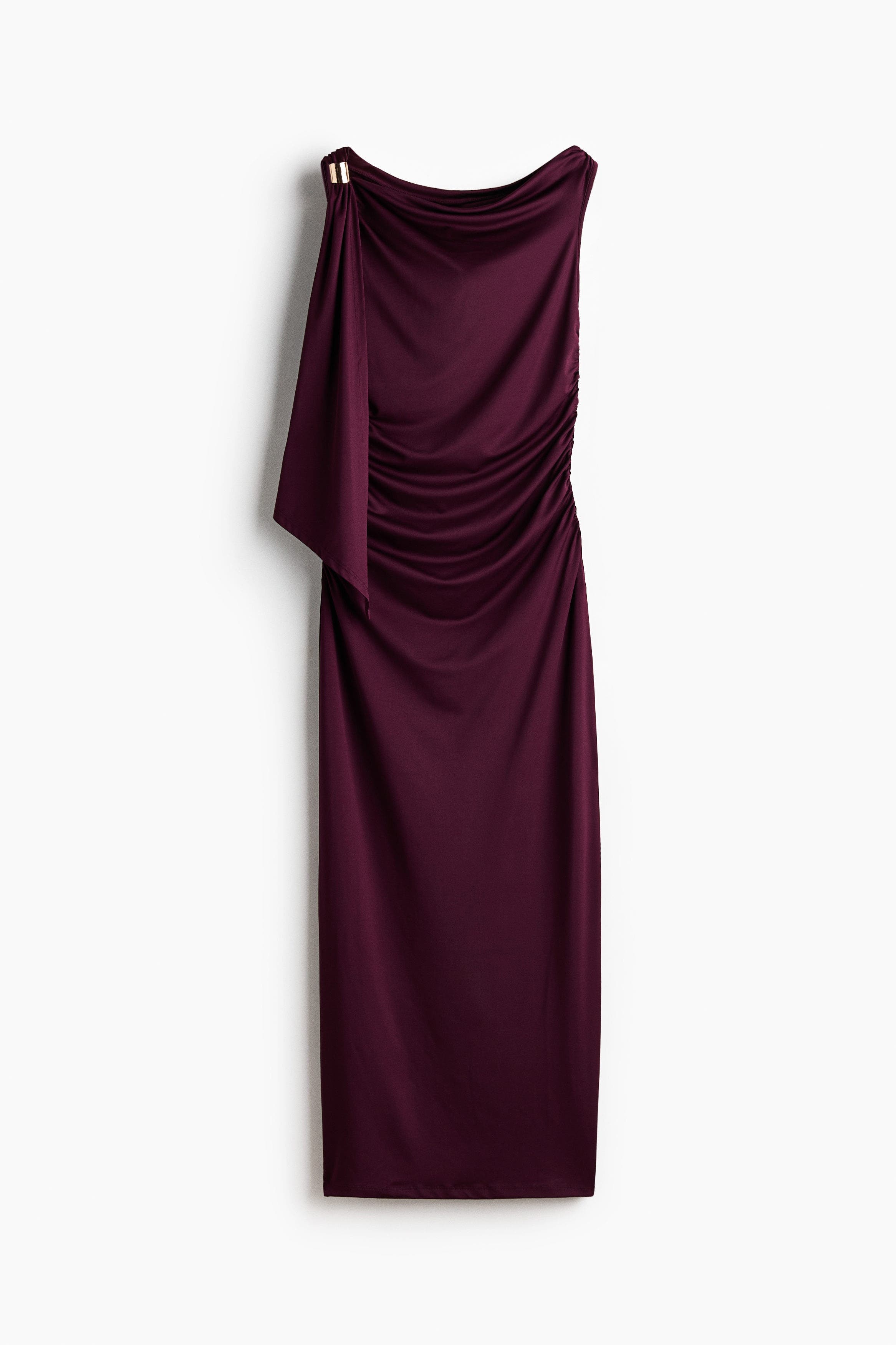 Draped One-shoulder Dress - image 3