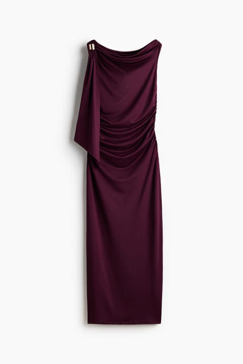 Draped One-shoulder Dress