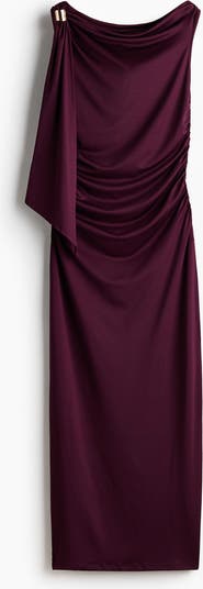 H&M Women's Draped One-shoulder Dress - Black - Casual dresses