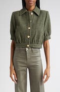 L'AGENCE Cove Short Sleeve Tweed Crop Jacket