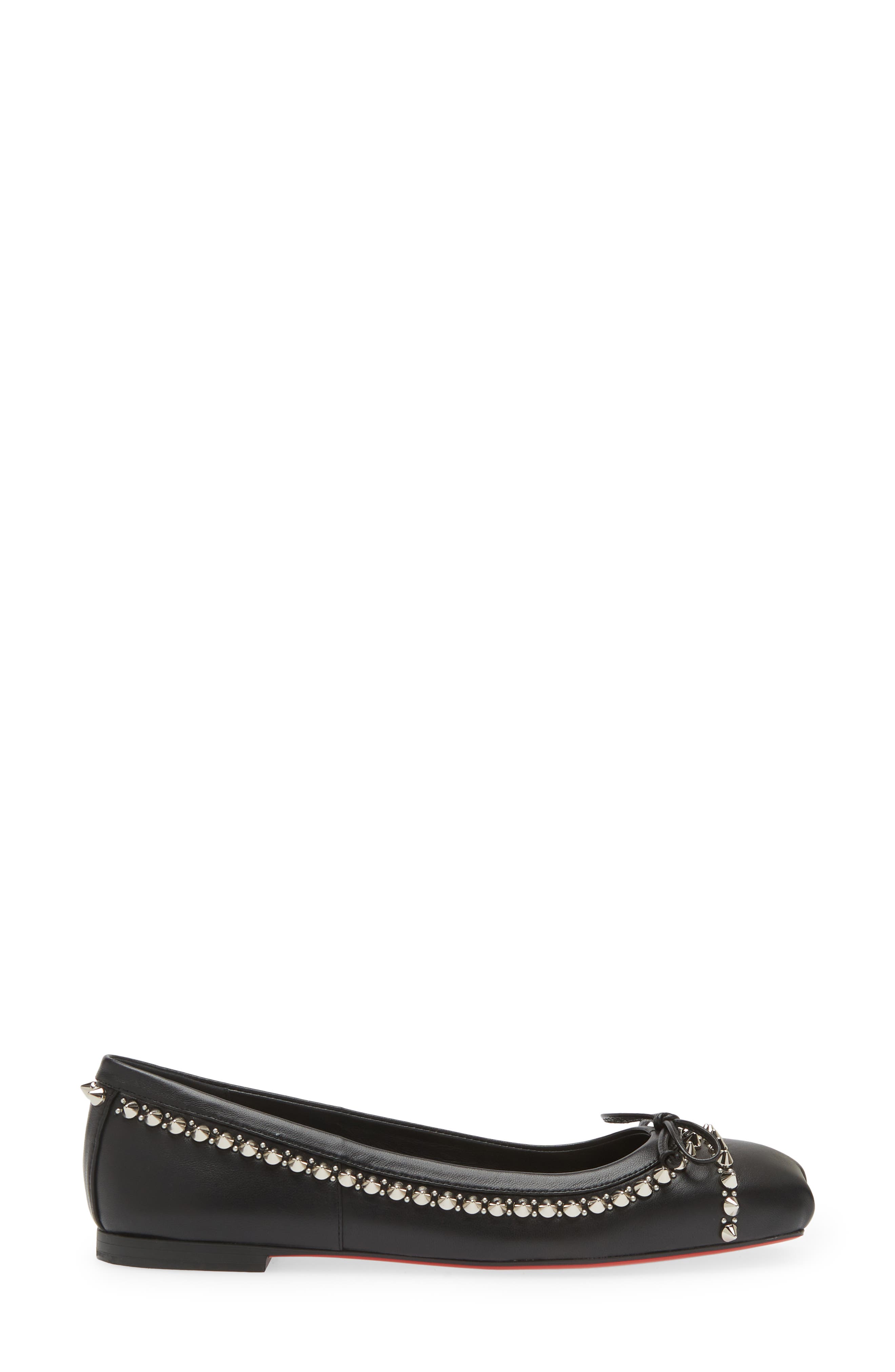 Mamadrague Spike Ballet Flat, Alternate, color, B439 BLACK/ LIN BLACK