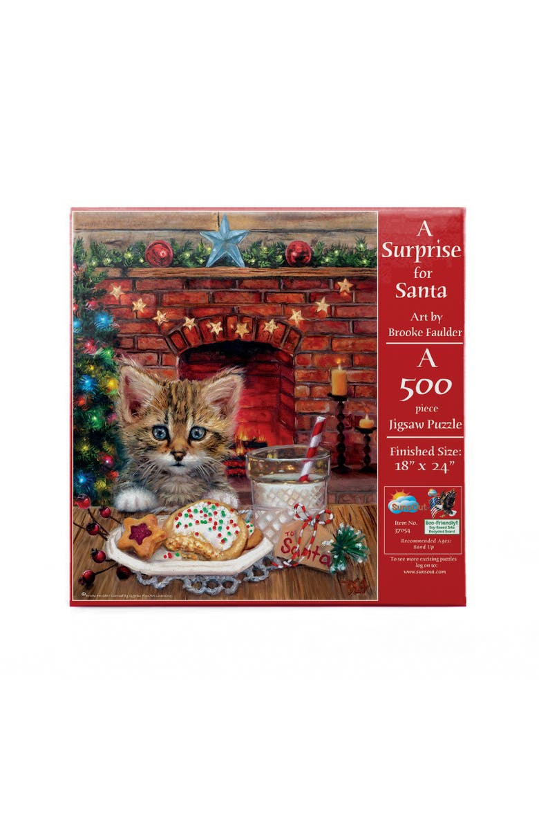 Sunsout A Surprise for Santa 500 piece Jigsaw Puzzle for Adults, Alternate, color, Multicolor