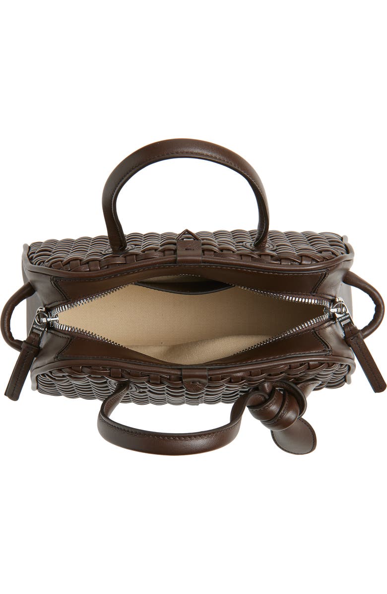 Jacquemus Le Petit Turismo Woven Leather Bowling Bag, Alternate, color, Dark Brown 880