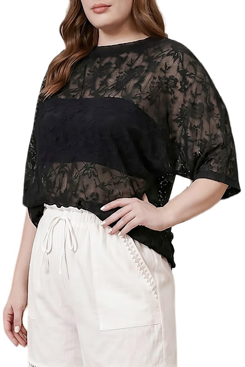 Lace Top, Alternate, color, BLACK