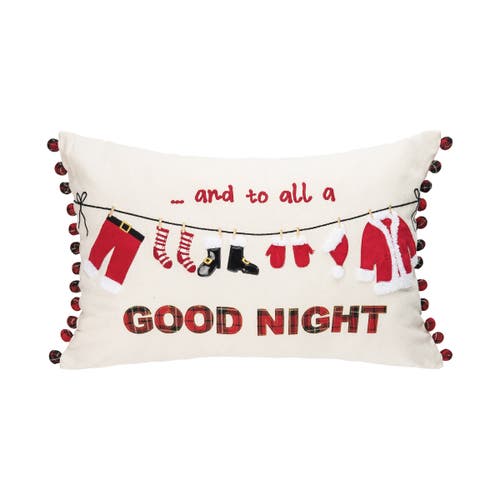 C & F Home C&f Home Christmas Clothesline Embroidered Throw Pillow, 14" X 22" In White