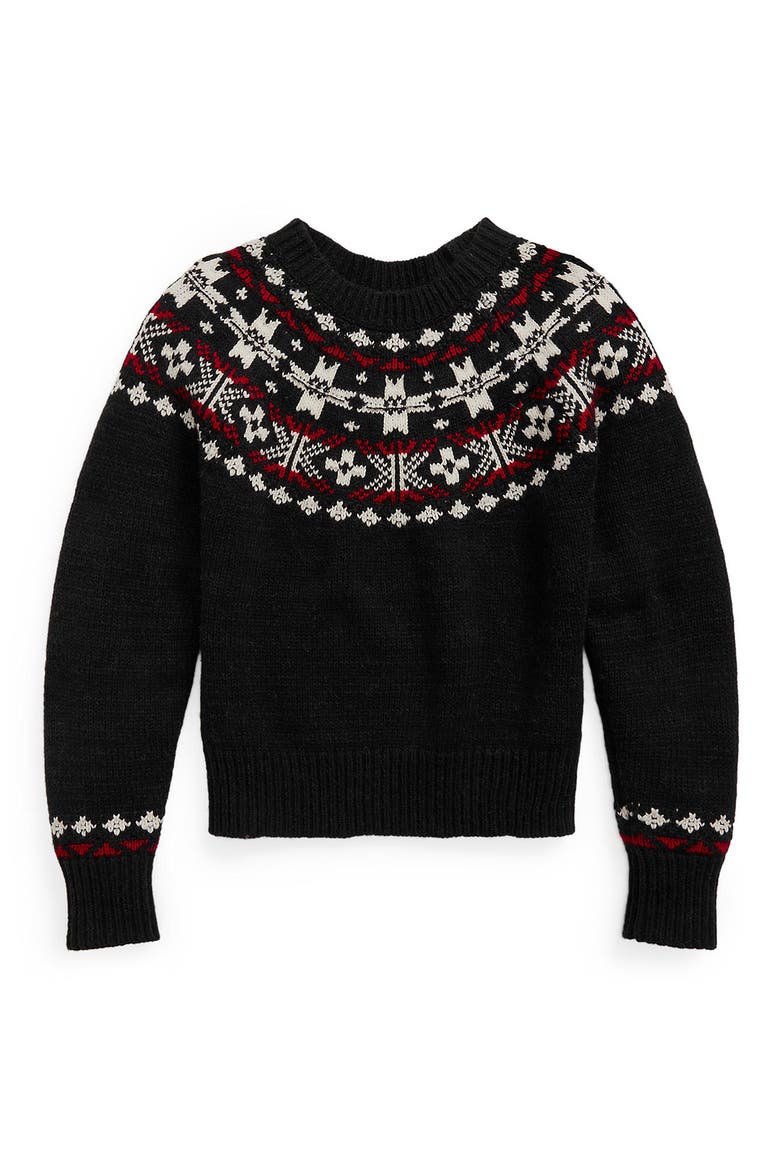 Fair Isle Wool Blend Sweater, Alternate, color, BLACK MULTI