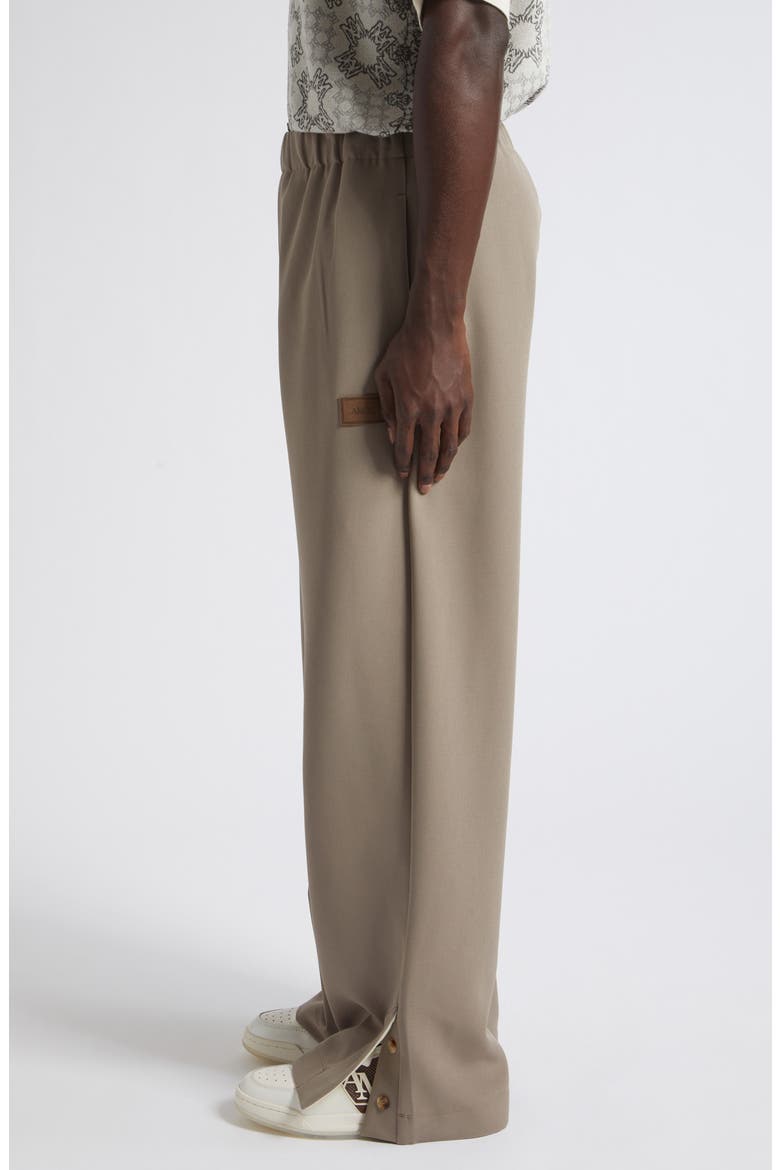 Logo Patch Stretch Cady Track Pants, Alternate, color, DARK SAND