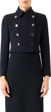 Akris Hevan Double Breasted Wool Crepe Jacket