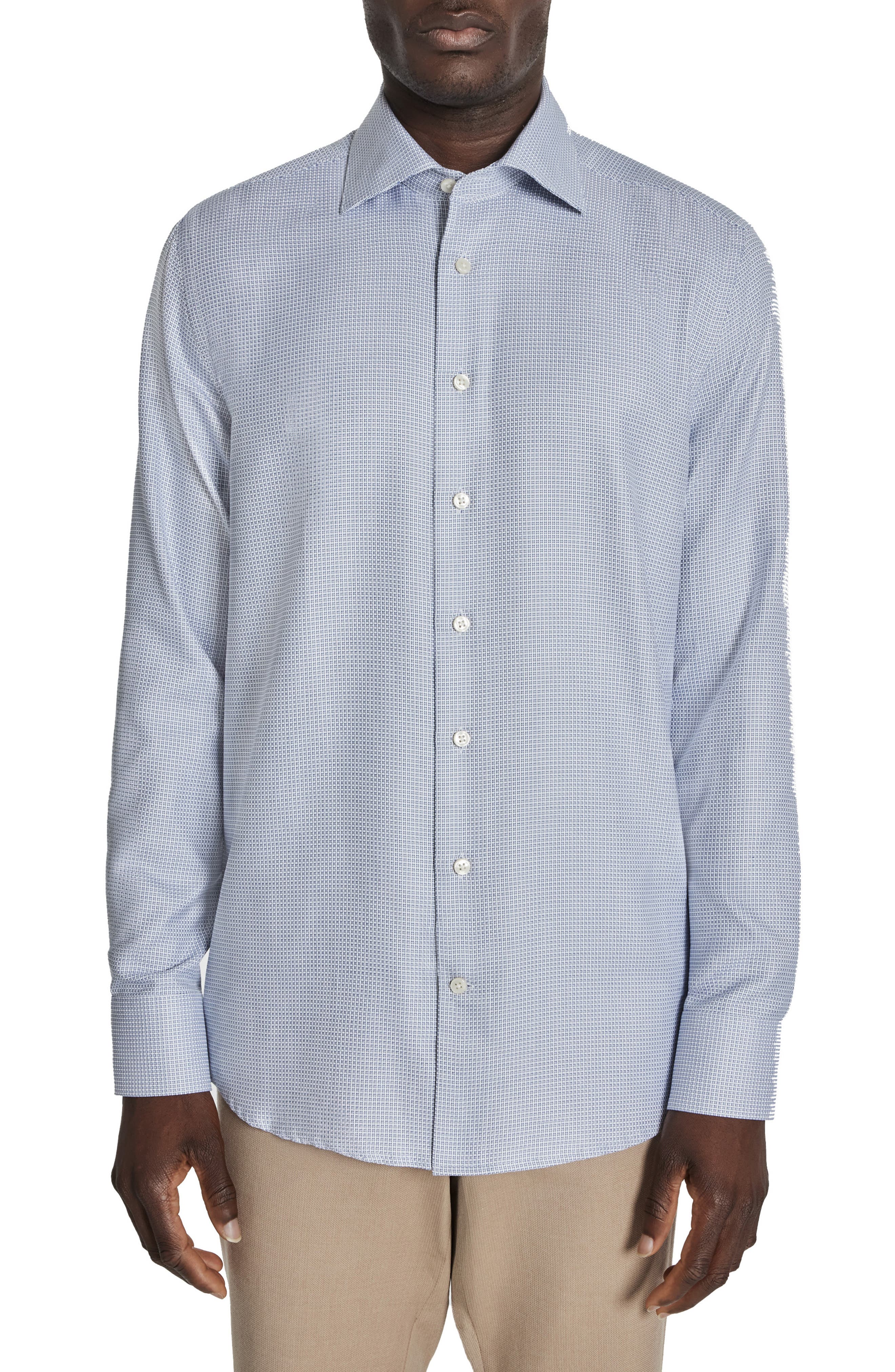 Jack Victor Grosvenor Basket Weave Dress Shirt
