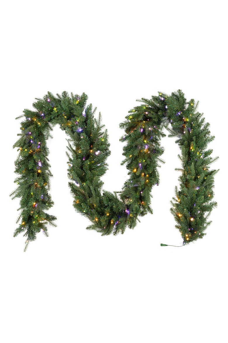 Pre-Lit Christmas Garland with Twinkling Lights, Alternate, color, Green