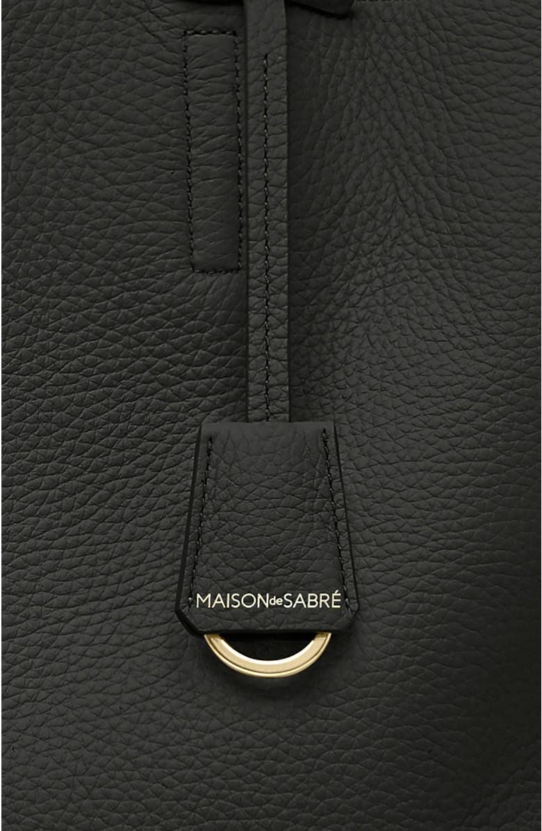 MAISON de SABRÉ Large Leather Zipped Soft Tote, Alternate, color, Black Caviar