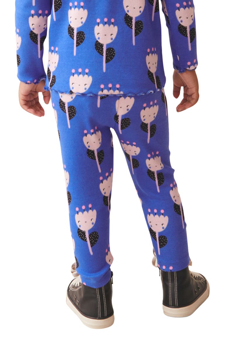 Kids' Rib Print Leggings, Alternate, color, BLUE