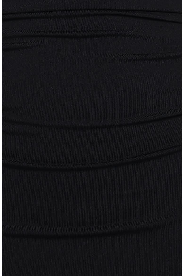Ruched One-Shoulder Midi Dress, Alternate, color, BLACK