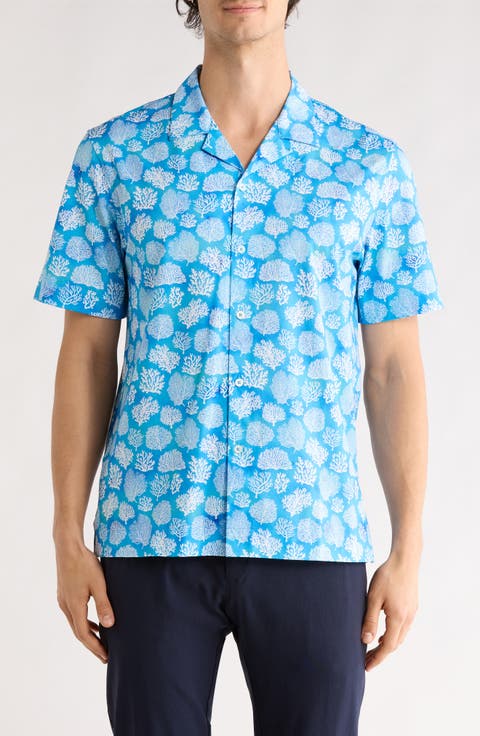 Cole Coral Print OoohCotton® Camp Shirt