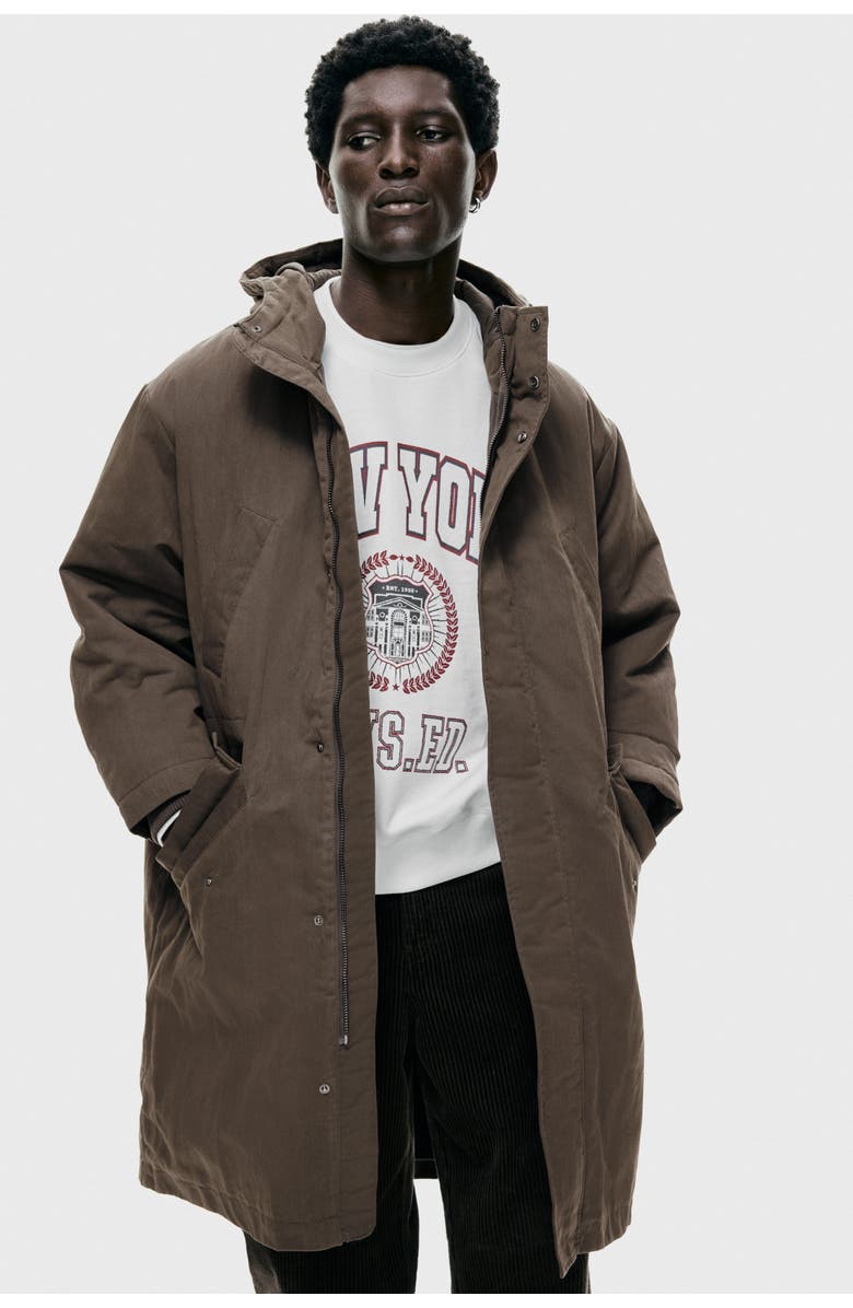 H&M Padded Parka, Alternate, color, Dark Khaki Green