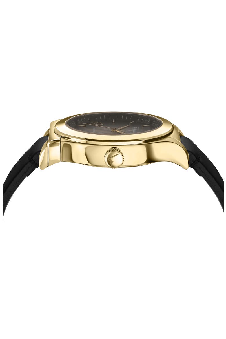 1927 Automatic Leather Strap Watch, 42mm, Alternate, color, IP YELLOW GOLD