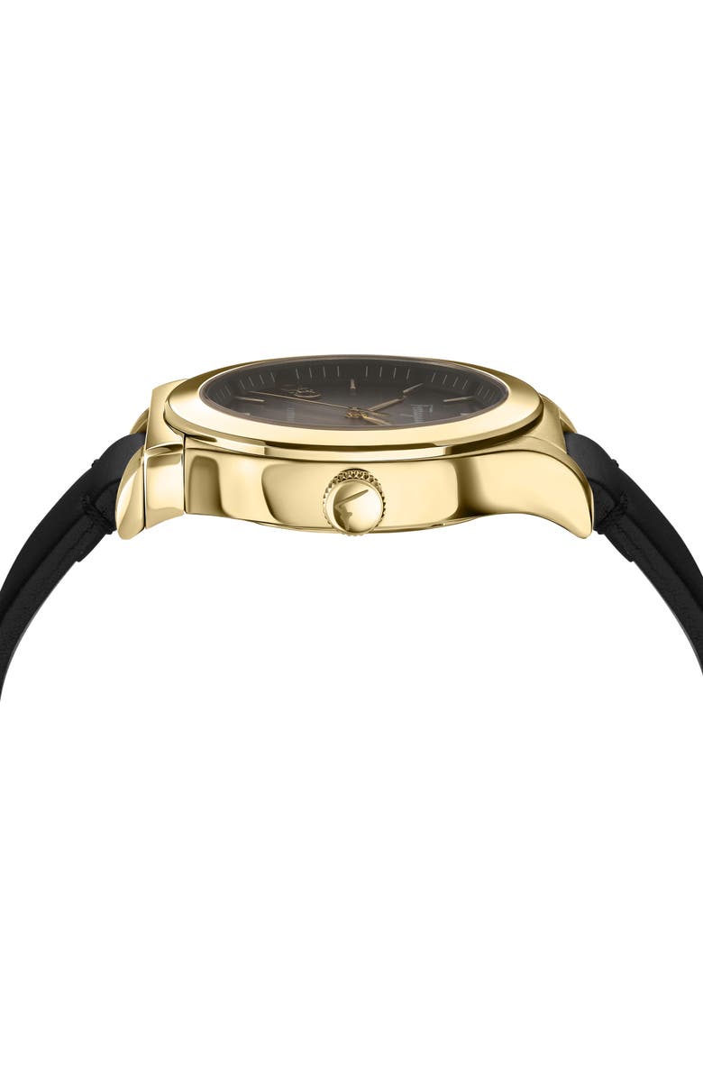 FERRAGAMO 1927 Automatic Leather Strap Watch, 42mm, Alternate, color, Ip Yellow Gold