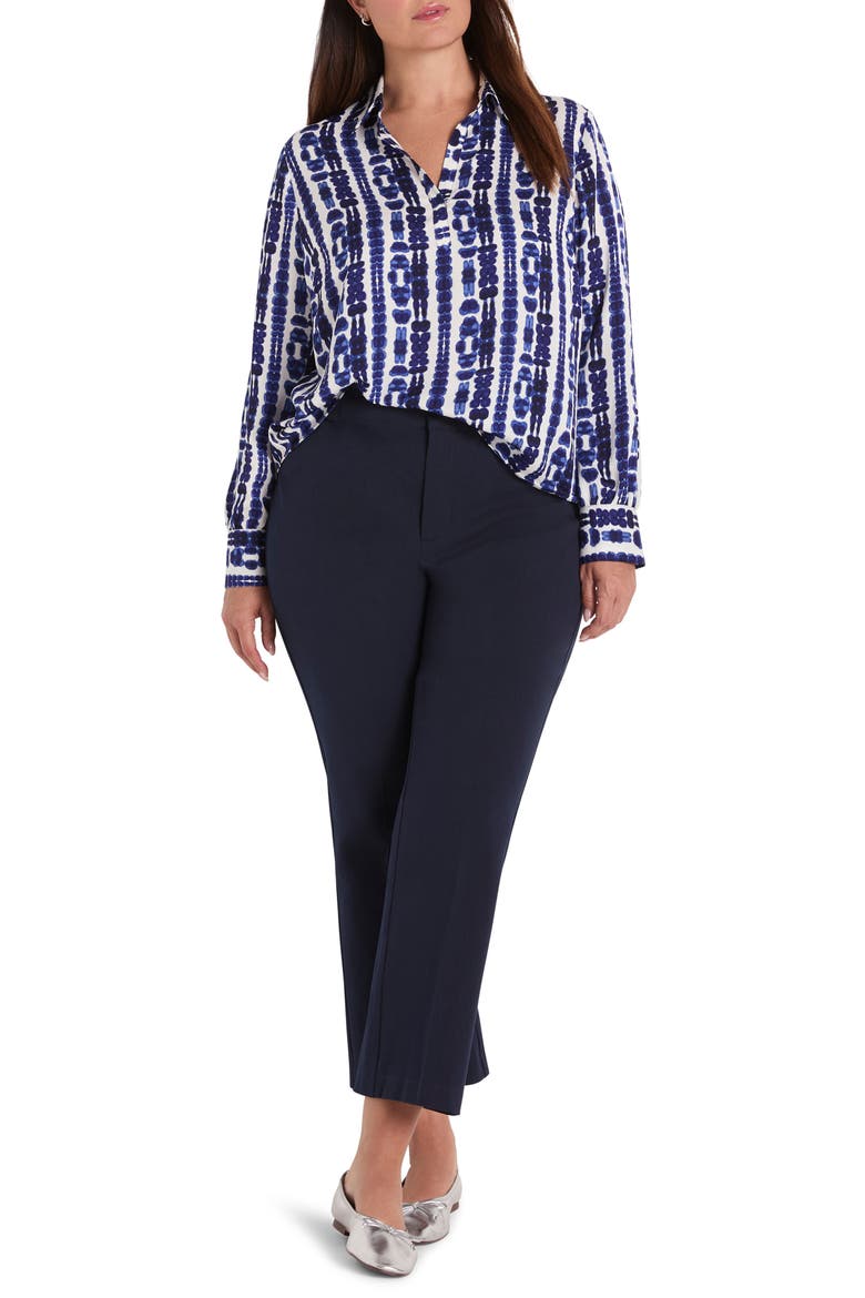 Shibori Stripe Pullover Blouse, Alternate, color, INDIGO MULTI