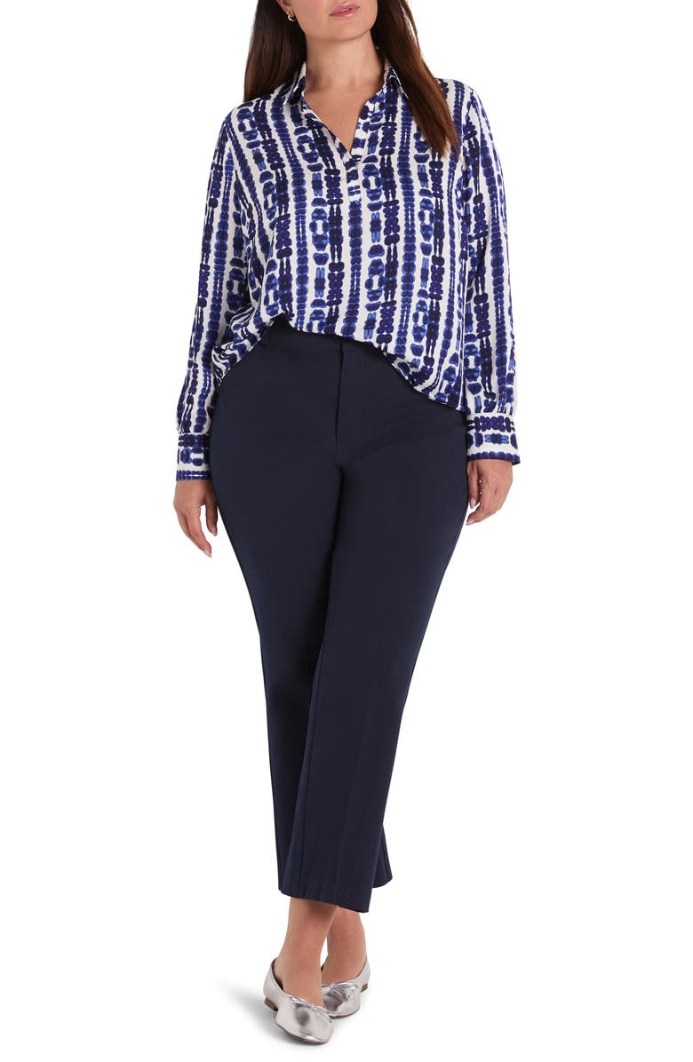 NIC+ZOE Shibori Stripe Pullover Blouse, Alternate, color, Indigo Multi