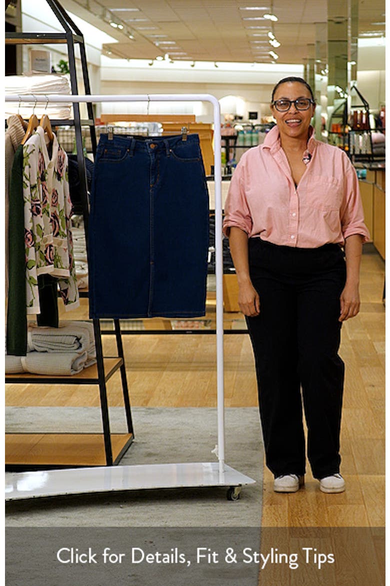 City Slit Front Denim Midi Skirt video