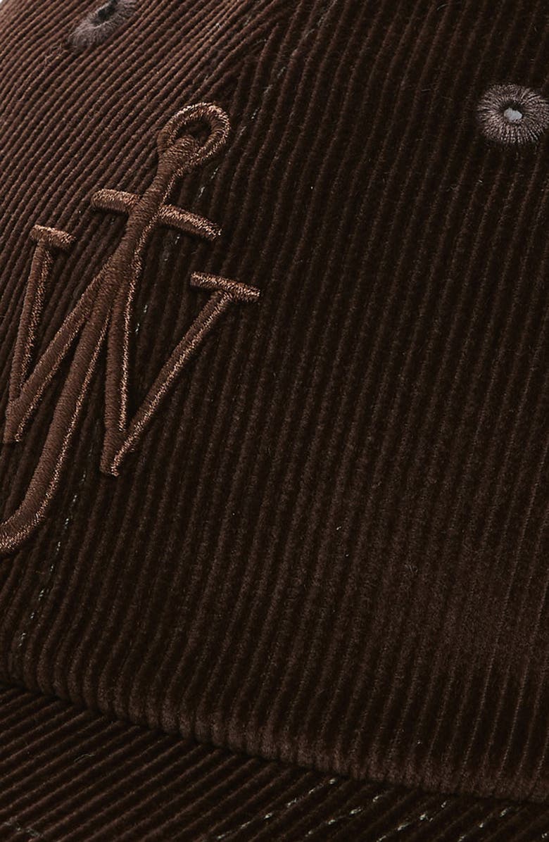 JW Anderson Embroidered Anchor Logo Corduroy Baseball Cap, Alternate, color, 