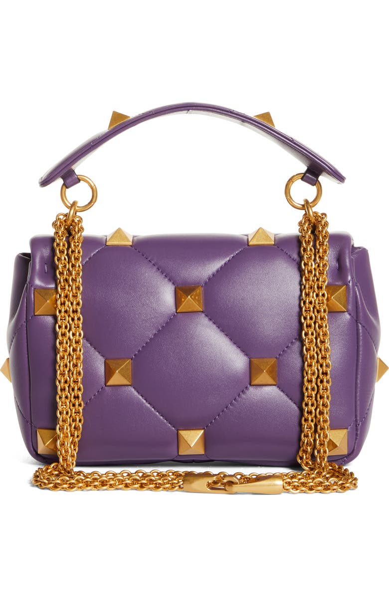 Valentino Garavani Medium Roman Stud Matelassé Leather Shoulder Bag, Alternate, color,