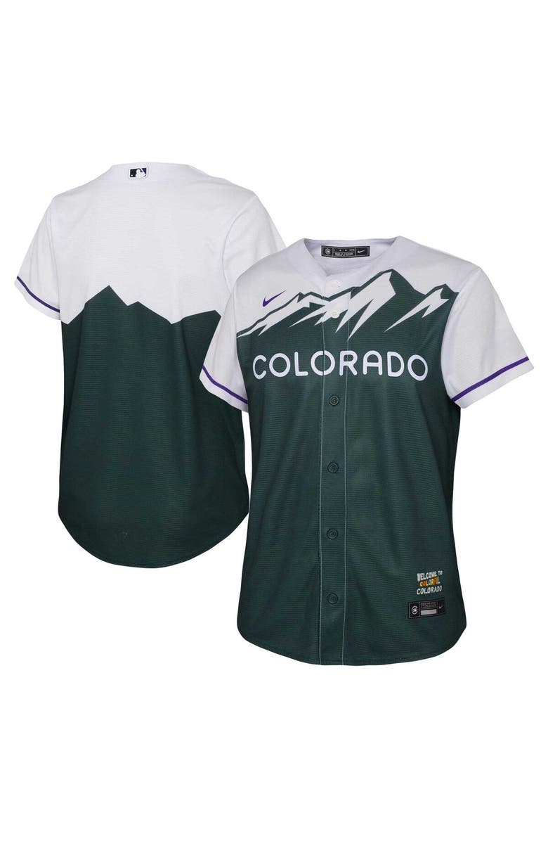 Nike Youth Nike Green Colorado Rockies City Connect Replica Team Jersey, Main, color,