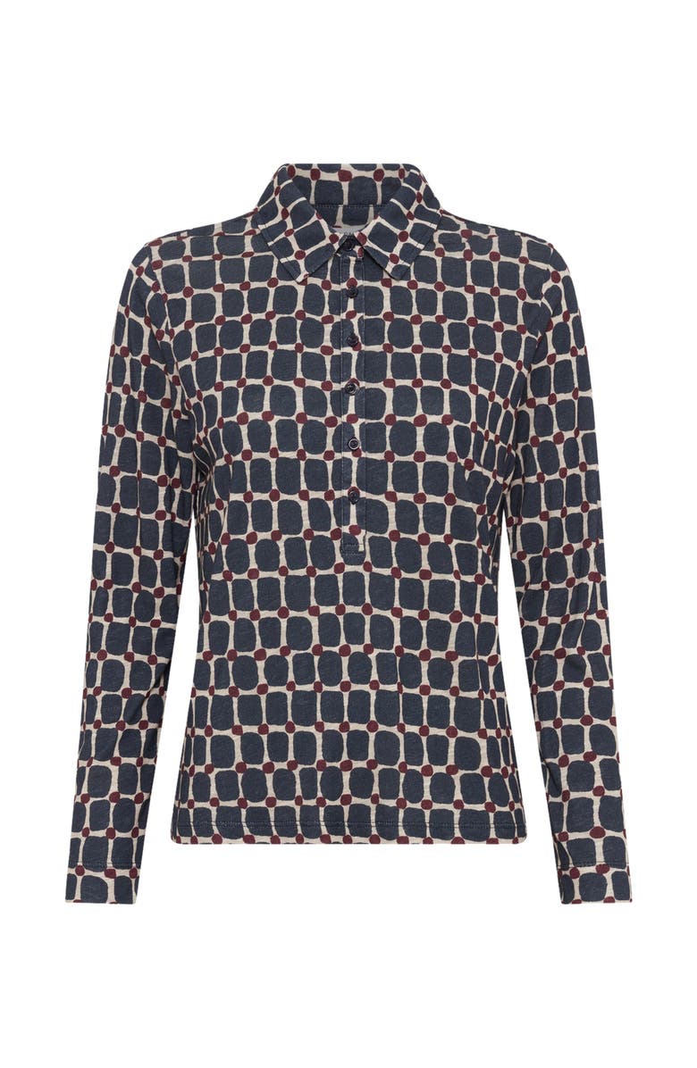 GERARD DAREL Hortense Long Sleeve Printed Shirt, Alternate, color, Indigo