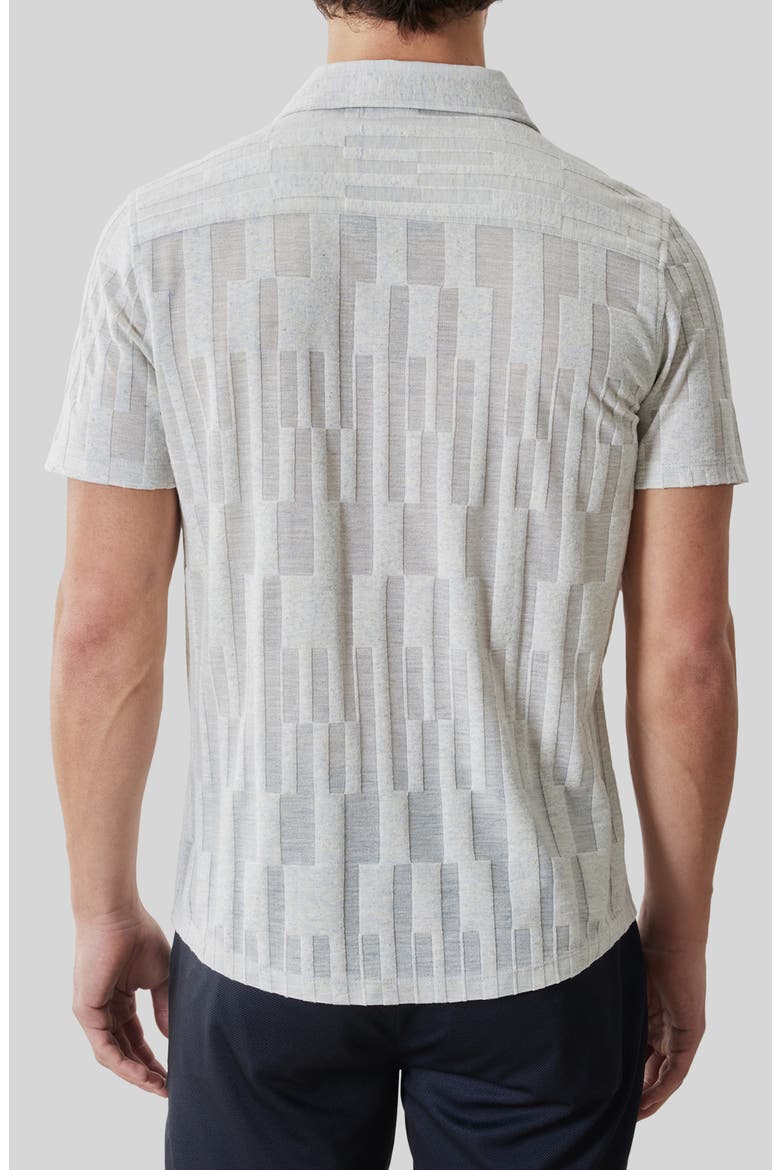 Vessar Texture Knit Short Sleeve Button-Up Shirt, Alternate, color, SWAN