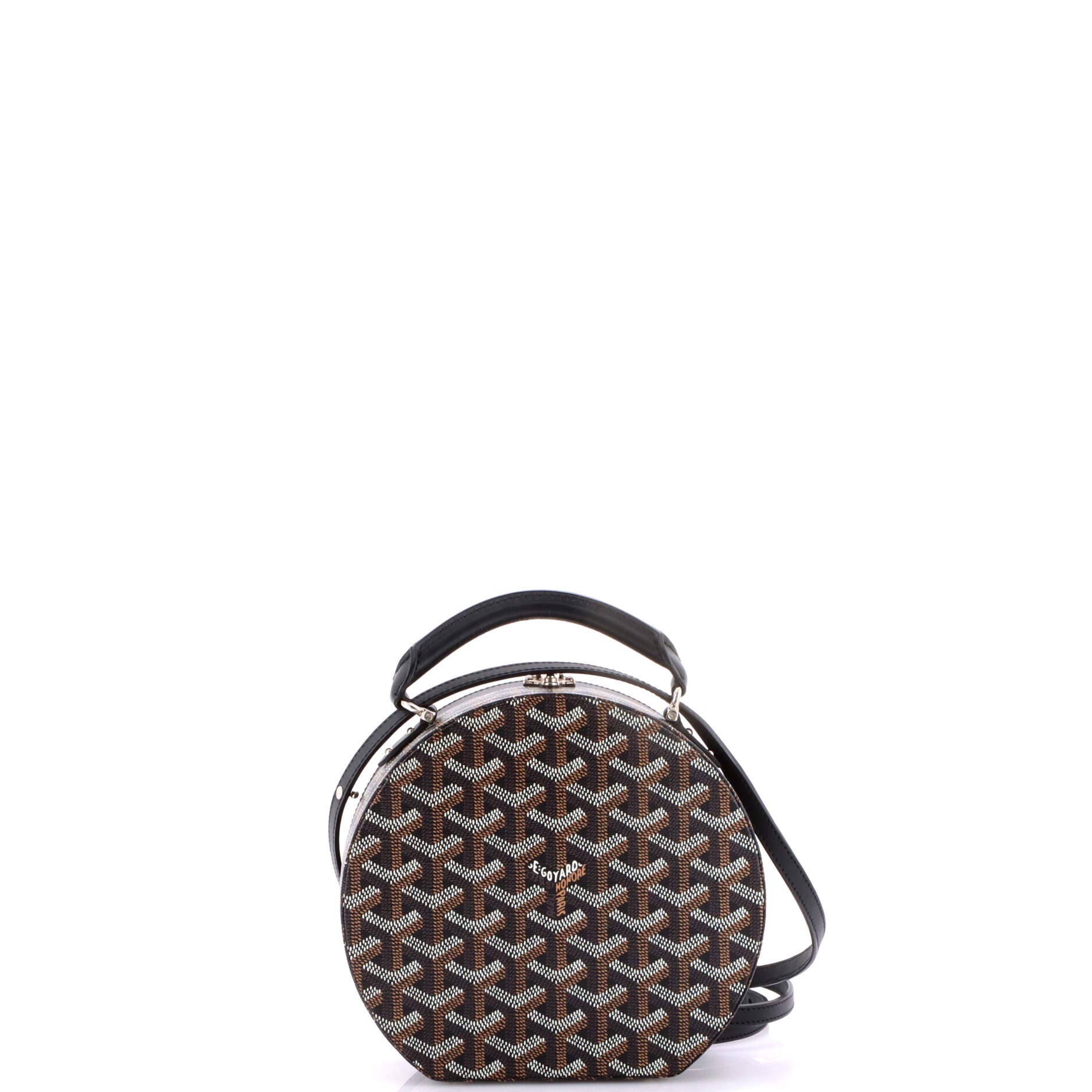 Pre-Owned Goyard Alto Hatbox Bag Coated Canvas, Alternate, color, Black